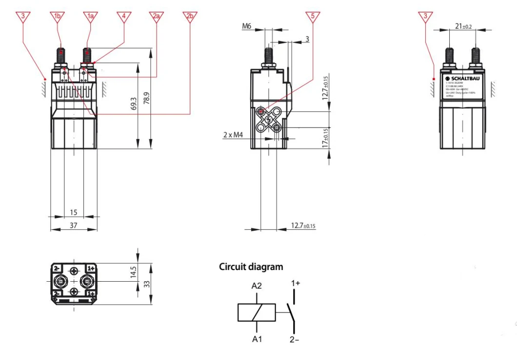 Forklift Parts Schalitbau Contactor C110b/200 24rx/24V/150A for Industrial Trucks