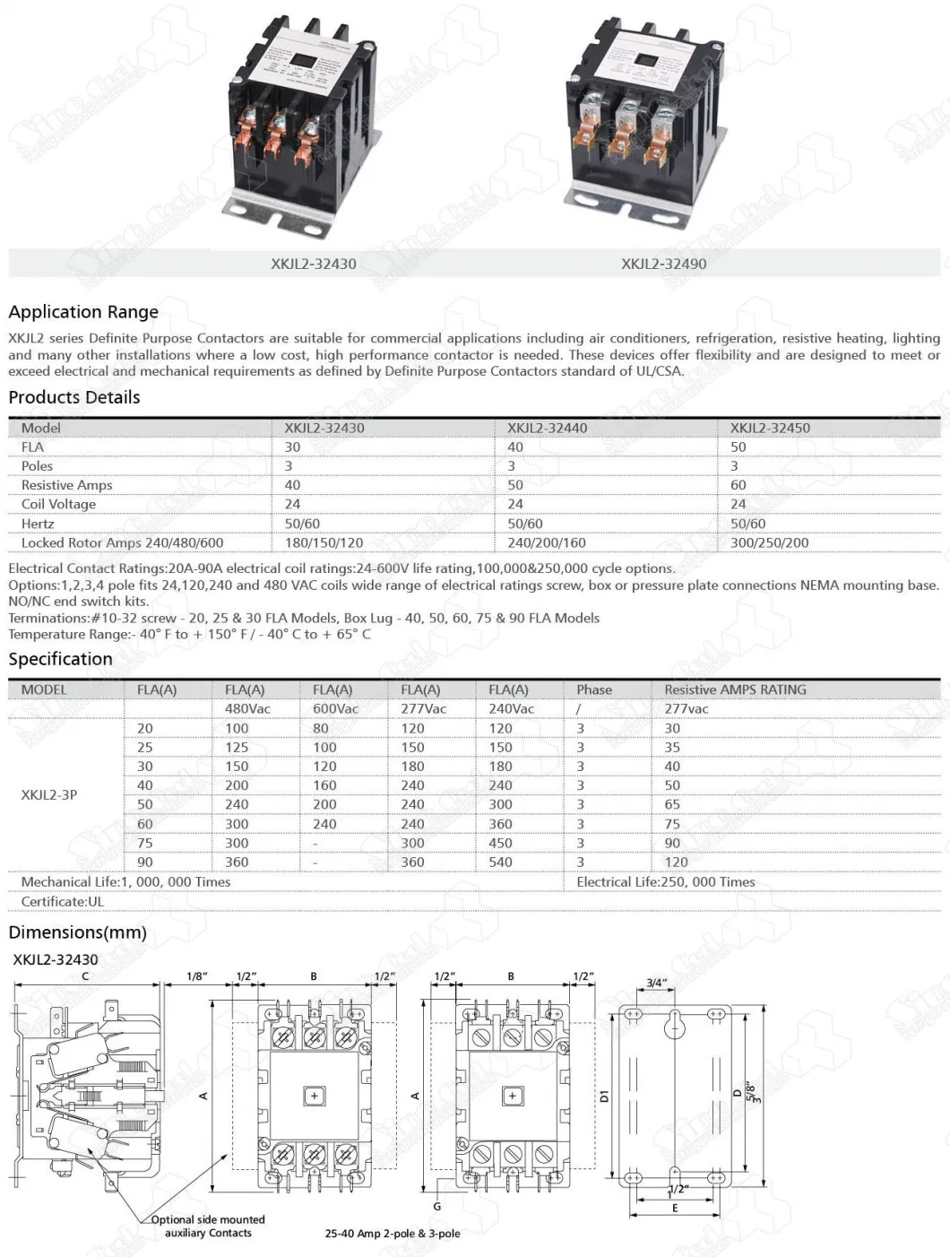 AC Contactor 1p 2p 3p 4p Air Conditioning Magnetic Contactor