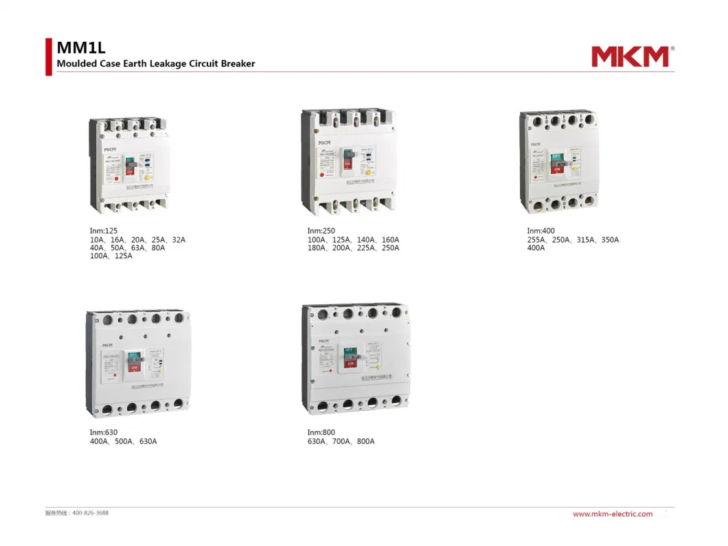 Moulded Case Circuit Breaker Types Cm1 100A 225A 250A 400A 600A 800A 1000A 1250A 1600A 2000A 2500A 3200A MCCB