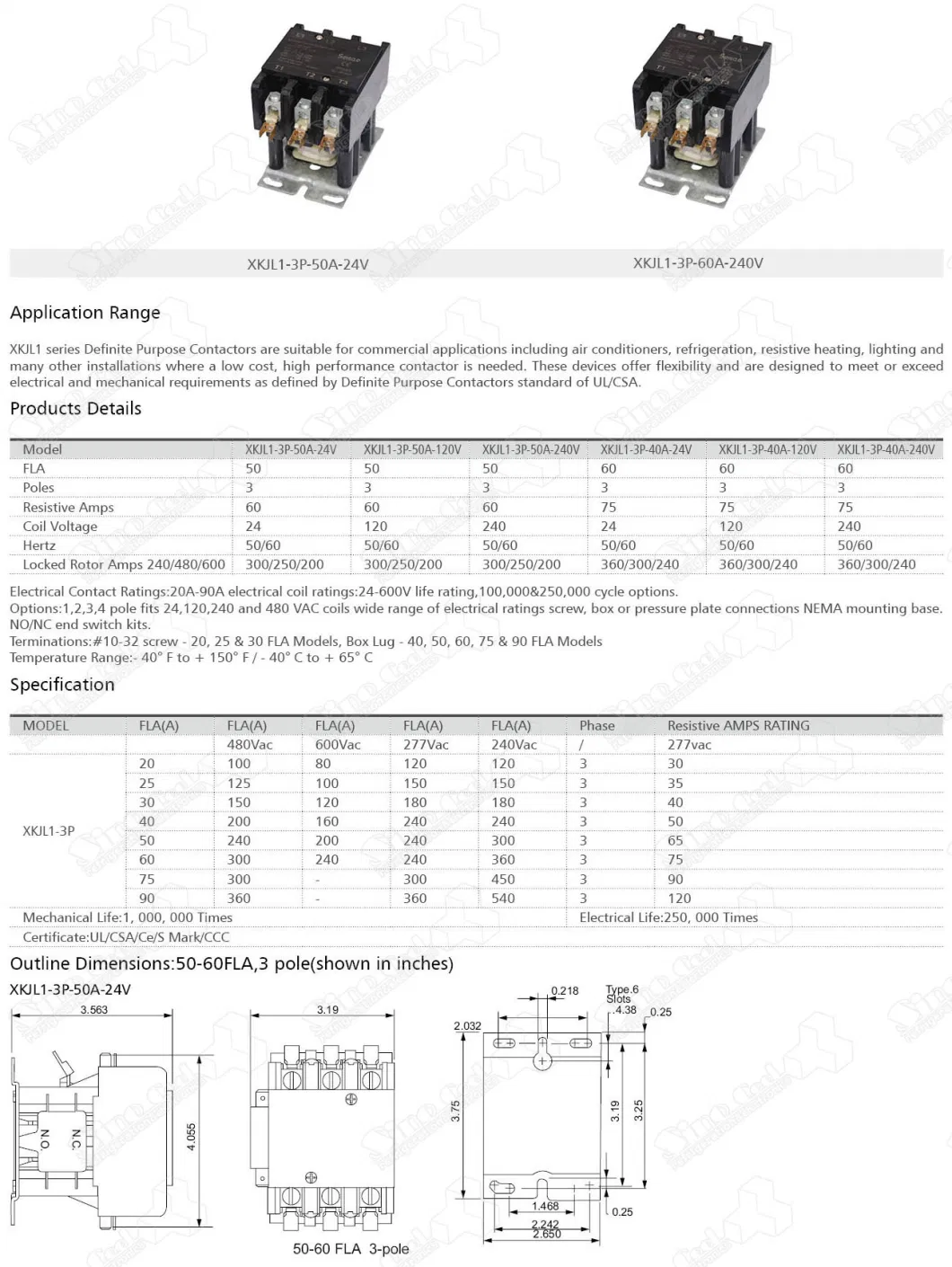 AC Contactor 1p 2p 3p 4p Air Conditioning Magnetic Contactor