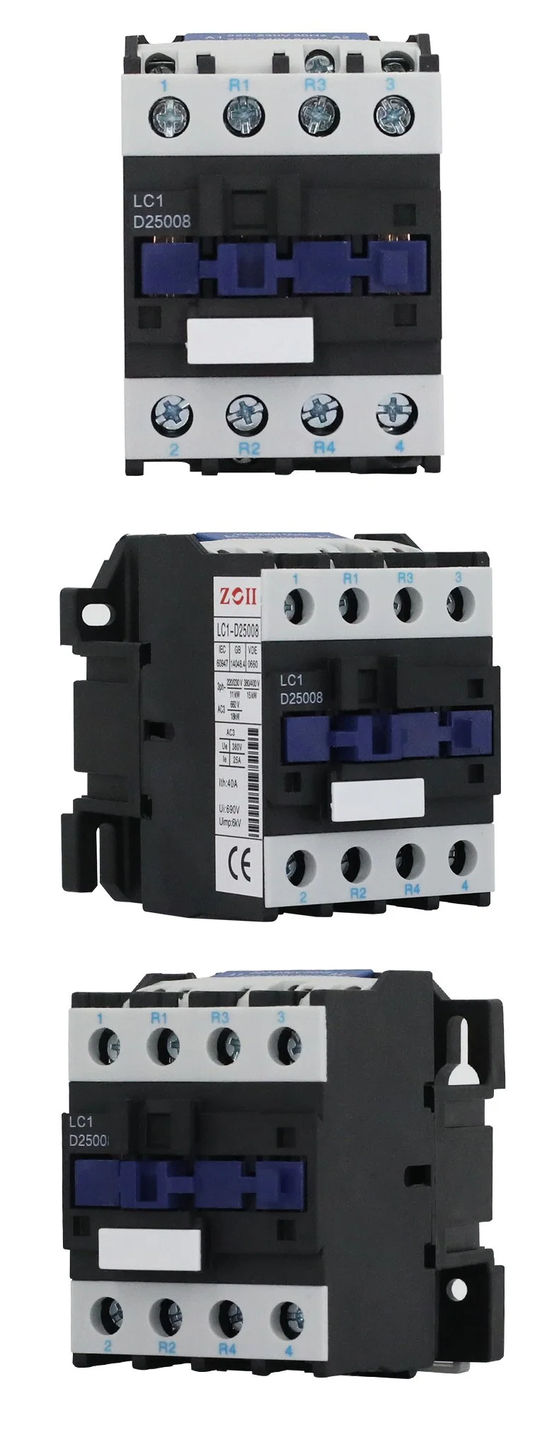 Zoii Normally Closed Magnetic Contactors 380V 220V AC Contactor 3 Pole 09A/12A/18A/25A/32A/40A/50A/65A/80A/95A