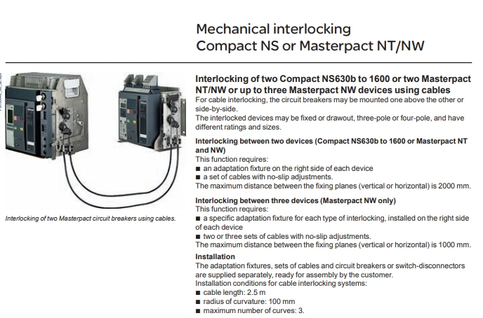 Mechanical Interlocking Device for Air Circuit Breakers Dw45