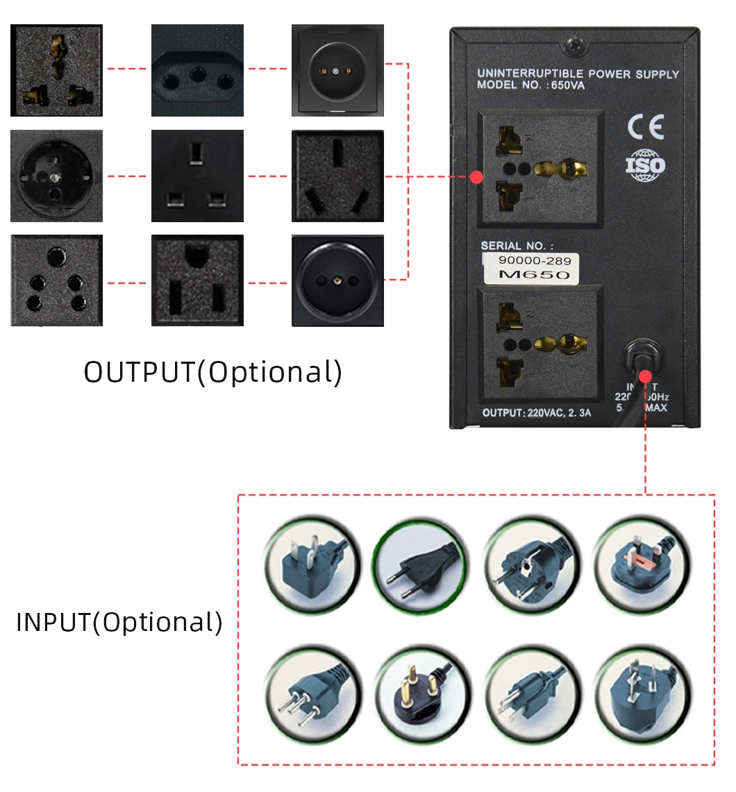 UPS 650va Offline Backup Surge Protector Supplier with Built-in Battery