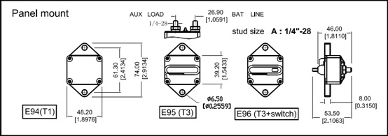 High Ampere, 30A to 150A, Auto Reset Circuit Breaker