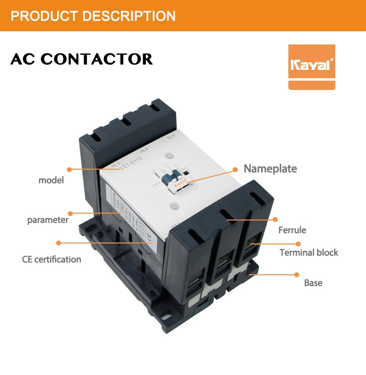 Free Sample LC1-D115 Magnetic Contactor 230V 400V 1A-63A 1p 4p