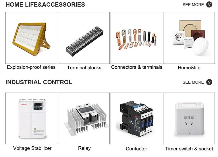 Delixi AC Contactor Cjx1 12 AMP Types of Magnetic Contactor IEC60947-2 9A-475A Contactor Auxiliary Block