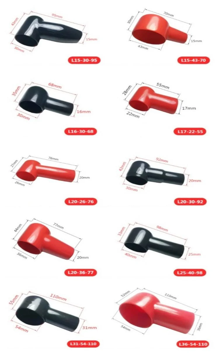 Manufacturer Supply PVC Battery Terminal Covers Red Black Flexible Protector