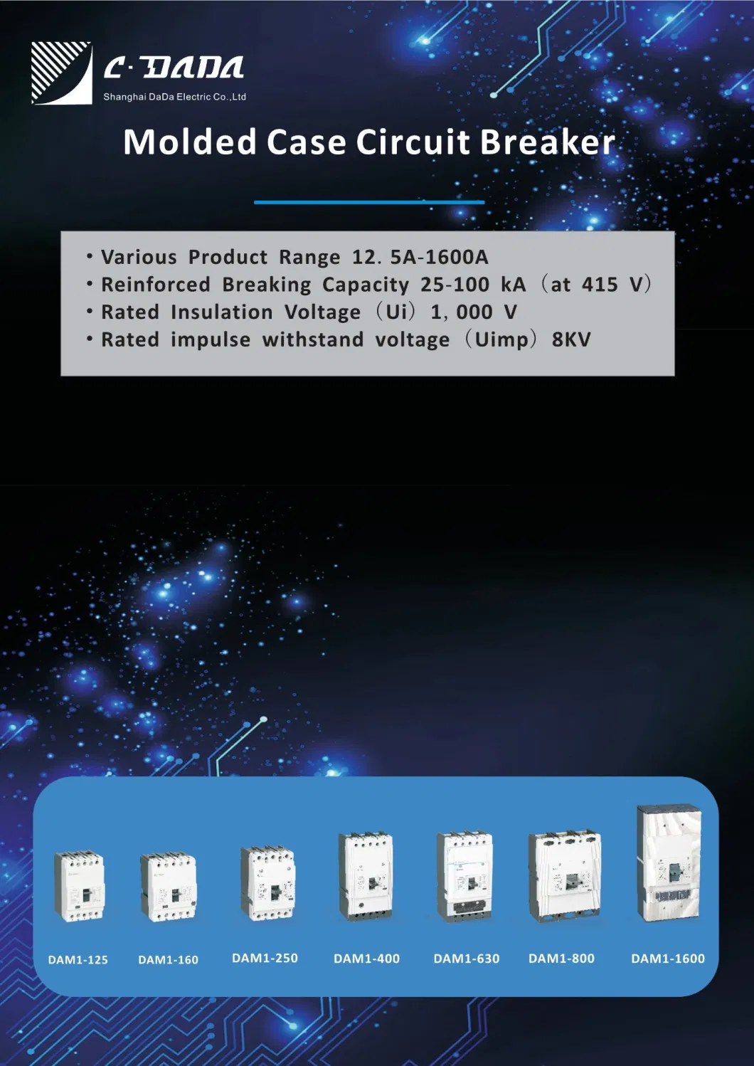 125, 160, 250, 400, 800, 1600 1p, 2p, 3p, 4p Cdada MCCB Ba88 Molded Case Circuit Breaker with Factory Price