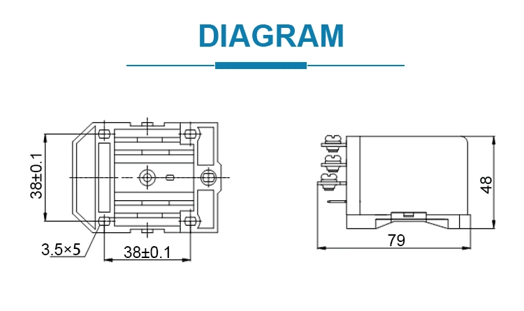 60A 250VAC 1A/1b/1c 12VDC Control Magnetic Switch Contactor Relay for EV Charger Refrigerator Compressor