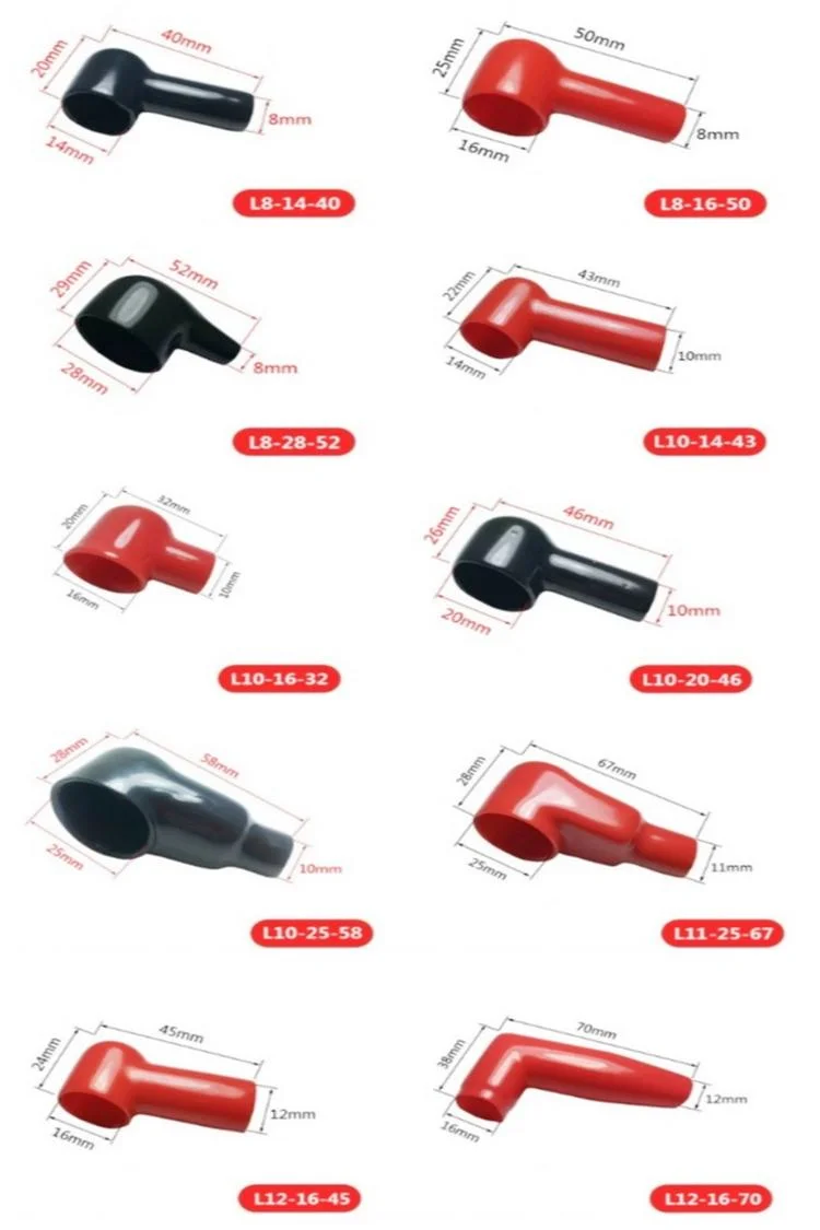 Manufacturer Supply PVC Battery Terminal Covers Red Black Flexible Protector