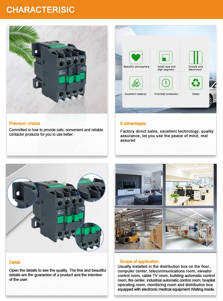 Free Sample! LC1e, LC1 E09 380V 9A 12A 18A 25A 32A 40A 50A 63A 80A China AC Contactor