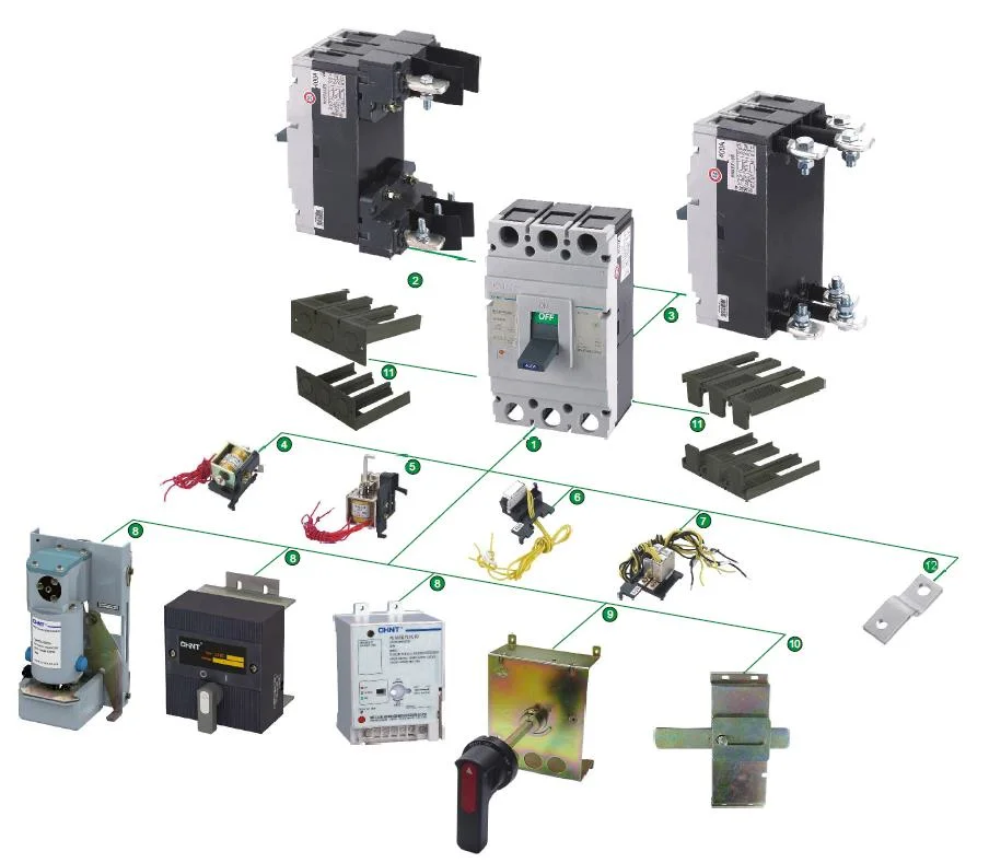 Nmi-125s/3300 Chint Electric Product 3p MCCB Circuit Breaker Switch 16A 20A 25A 32A 40A 50A 63A 80A 100A 125A