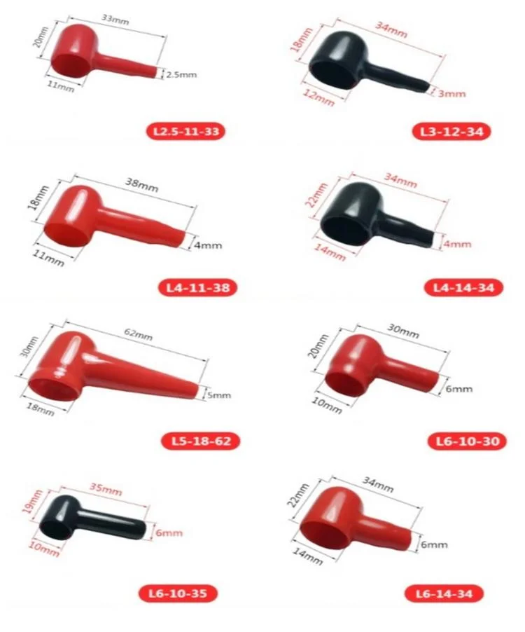 Manufacturer Supply PVC Battery Terminal Covers Red Black Flexible Protector