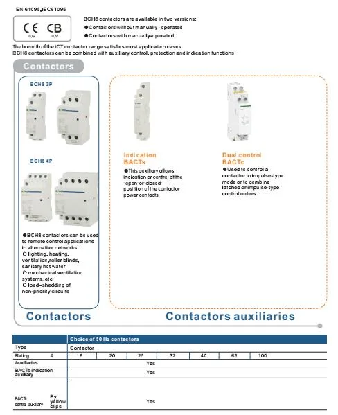 Sch8-40A Household AC Contactor in Power Systems