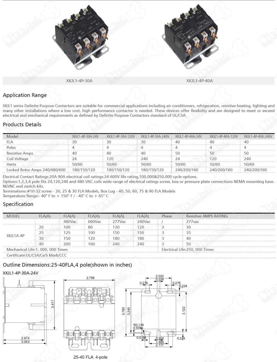 AC Contactor 1p 2p 3p 4p Air Conditioning Magnetic Contactor