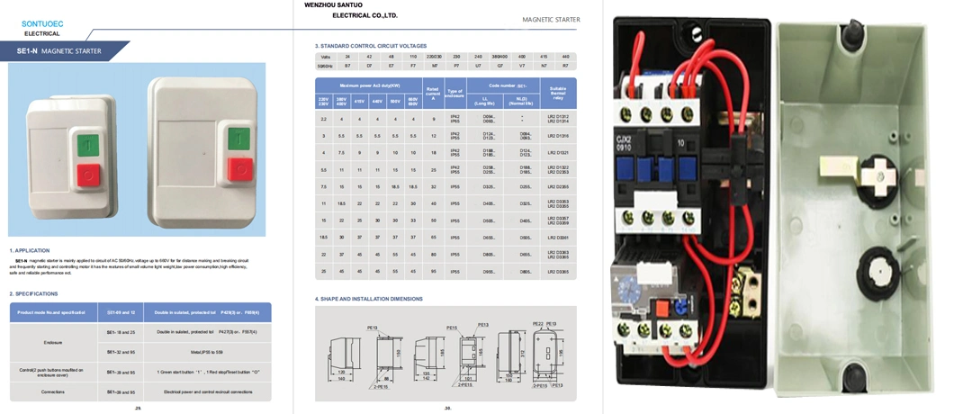 Sontuoec Se1 (LE1) Magnetic Starter Dol 9A to 95A