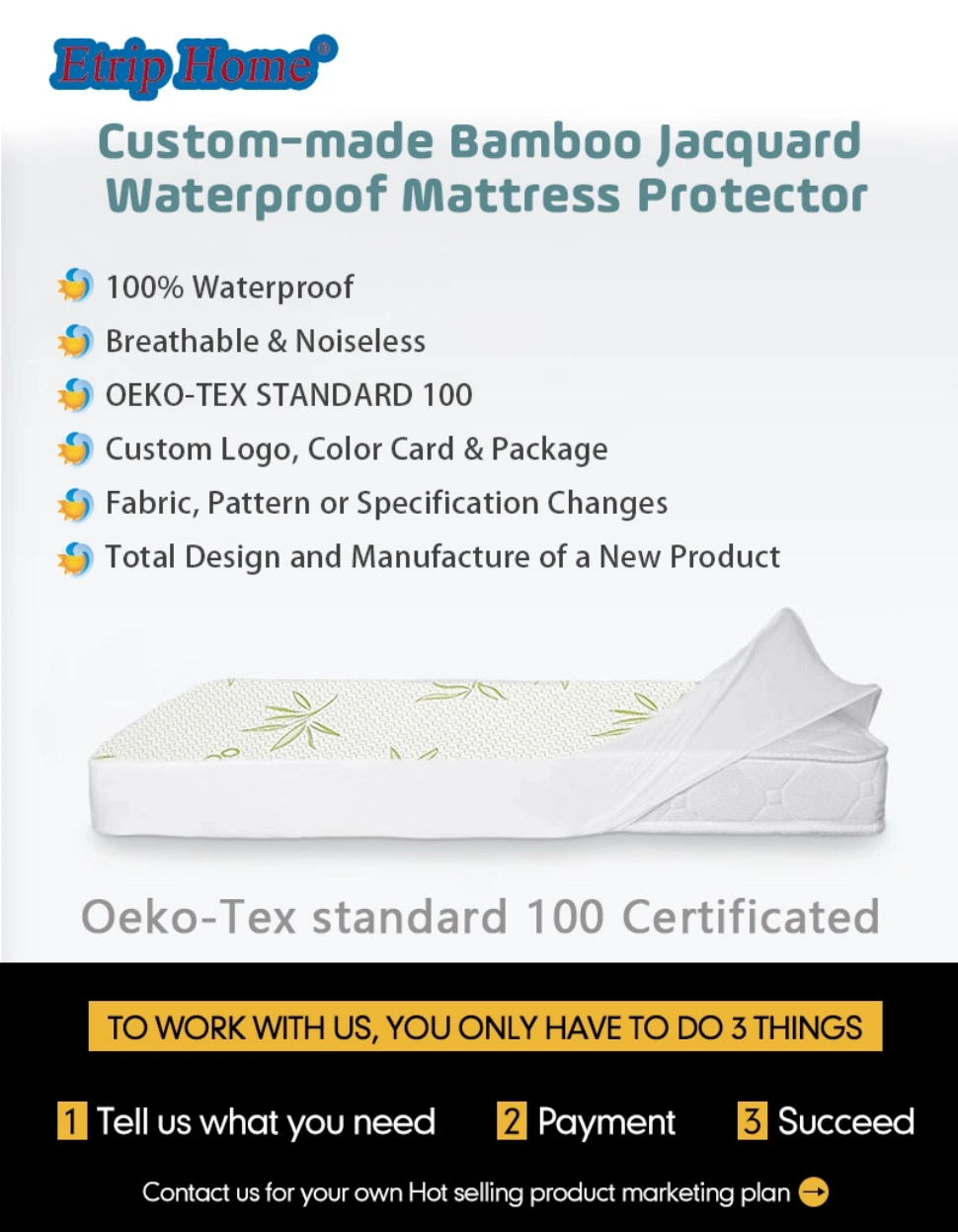 Etrip 20-202mpd Breathable Anti-Pull Waterproof Top of Mattress Protector