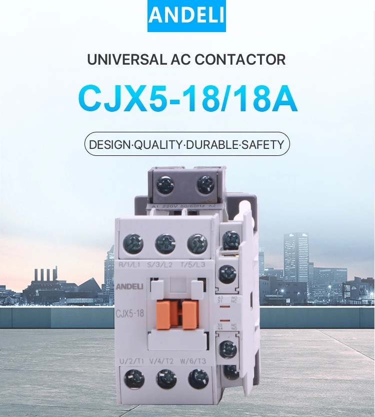 Andeli Cjx5-18 18A 380V/220V AC Contactor Magnetic Reversible 24V