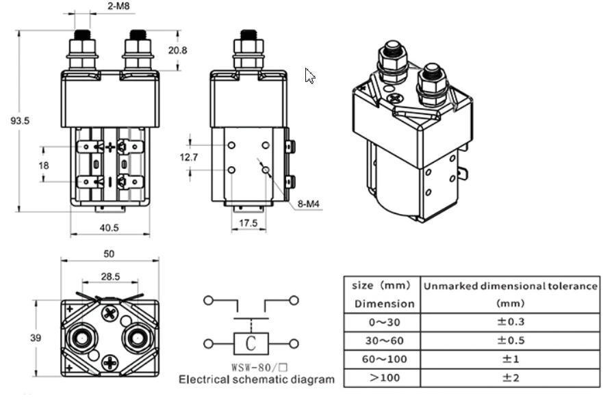 CE EV Relay DC Motor Contactor for Car Electric Vehicles