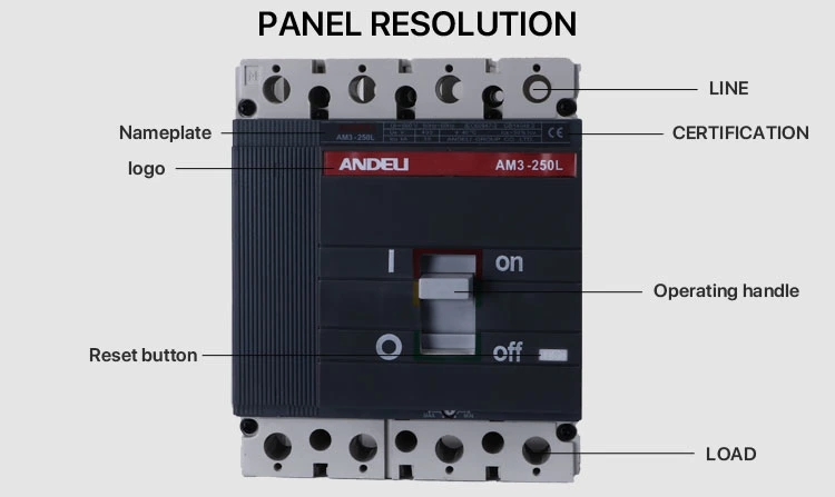 Am3-250L-4300 Moulded Case Circuit Breaker 250A 125A 160A 225A MCCB