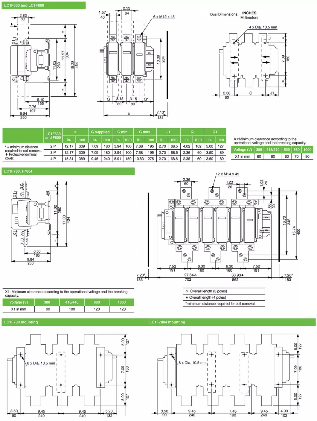 LC1-F 3p 4p 115A 150A 185A 225A 265A 330A 400A 500A 630A 780A 800A LC1-F115 LC1f185 LC1f225 LC1f265 LC1f330 LC1f400 LC1f500 LC1f630 LC1f780 LC1f AC Contactor