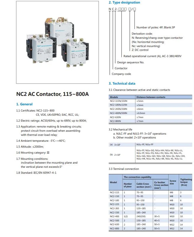 Chint AC Nc2 Series Contactor