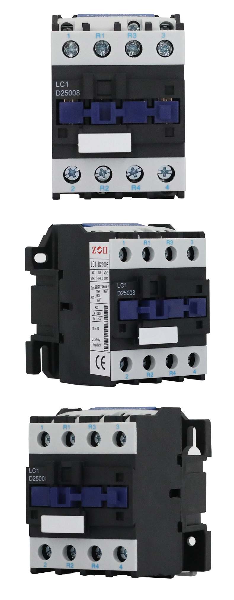 Zoii Electric 1no+1nc 3p 220V Contactors 9A 12A 18A 25A 32A 38A 40A 65A 80A 95A AC Magnetic Contactor Price