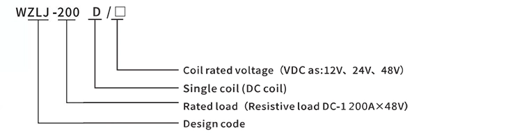 Wzlj-200d Normally Open 12V 24V 36V 48V 60V 72V 200A DC Contactor, Contactor DC 200A