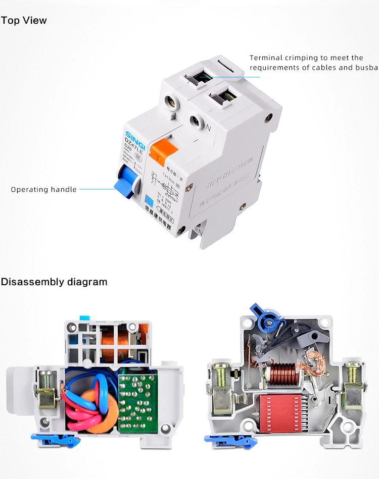 Air Overcurrent Protection Singi 6ka Miniature Circuit Breaker with Cheap Price Dz47le-63