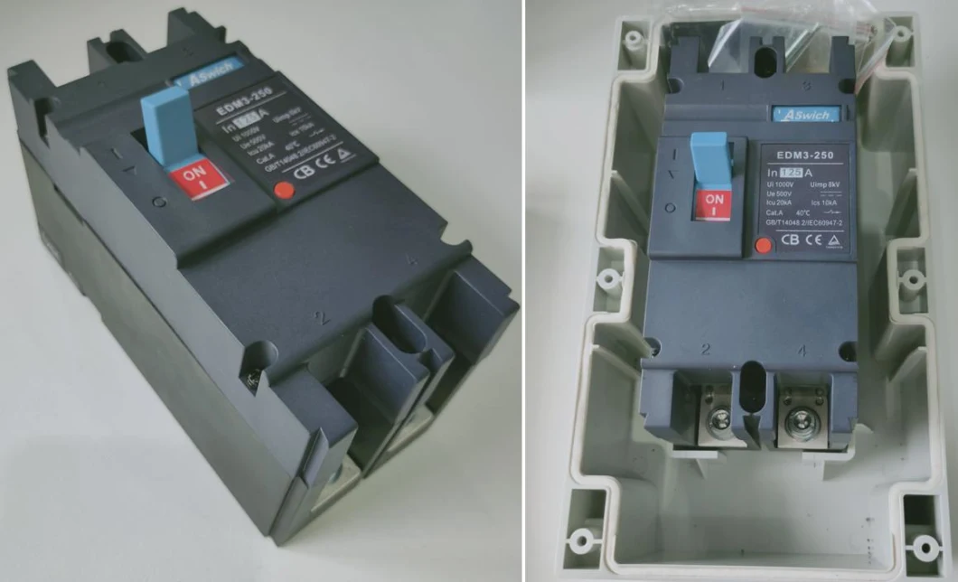 DC 2p MCCB 63A 125A Overload Protection Molded Case Circuit Breaker 250A Two Pole 500V