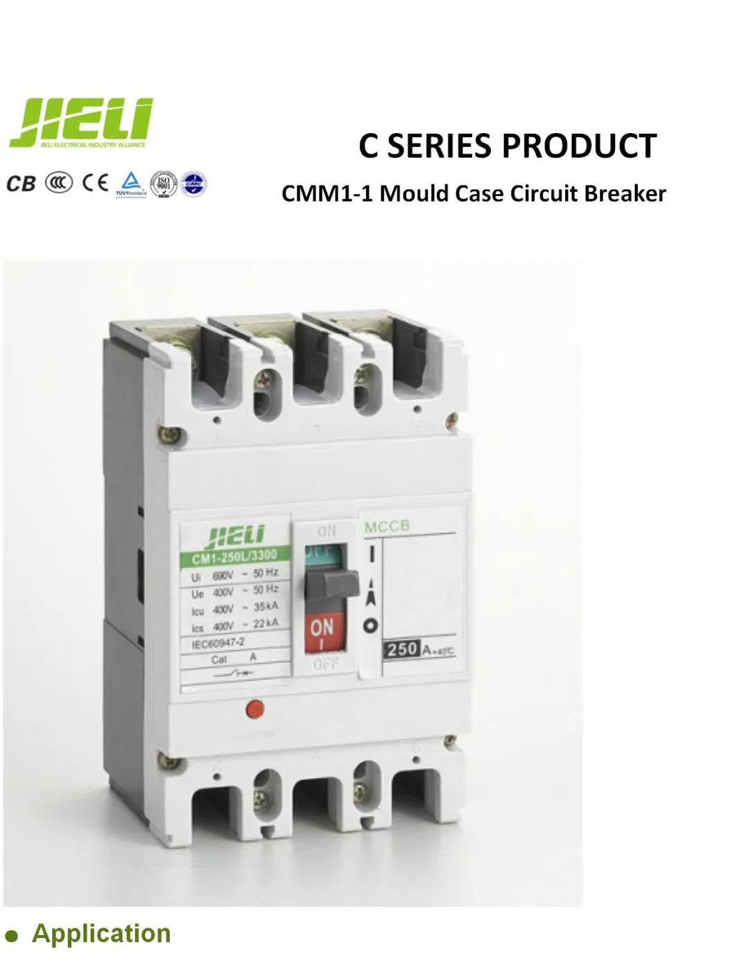 Jieli Scm Circuit Breaker Moulded Case 400A 500A Breaking MCCB Origin Type Service Pole Ultimate Place