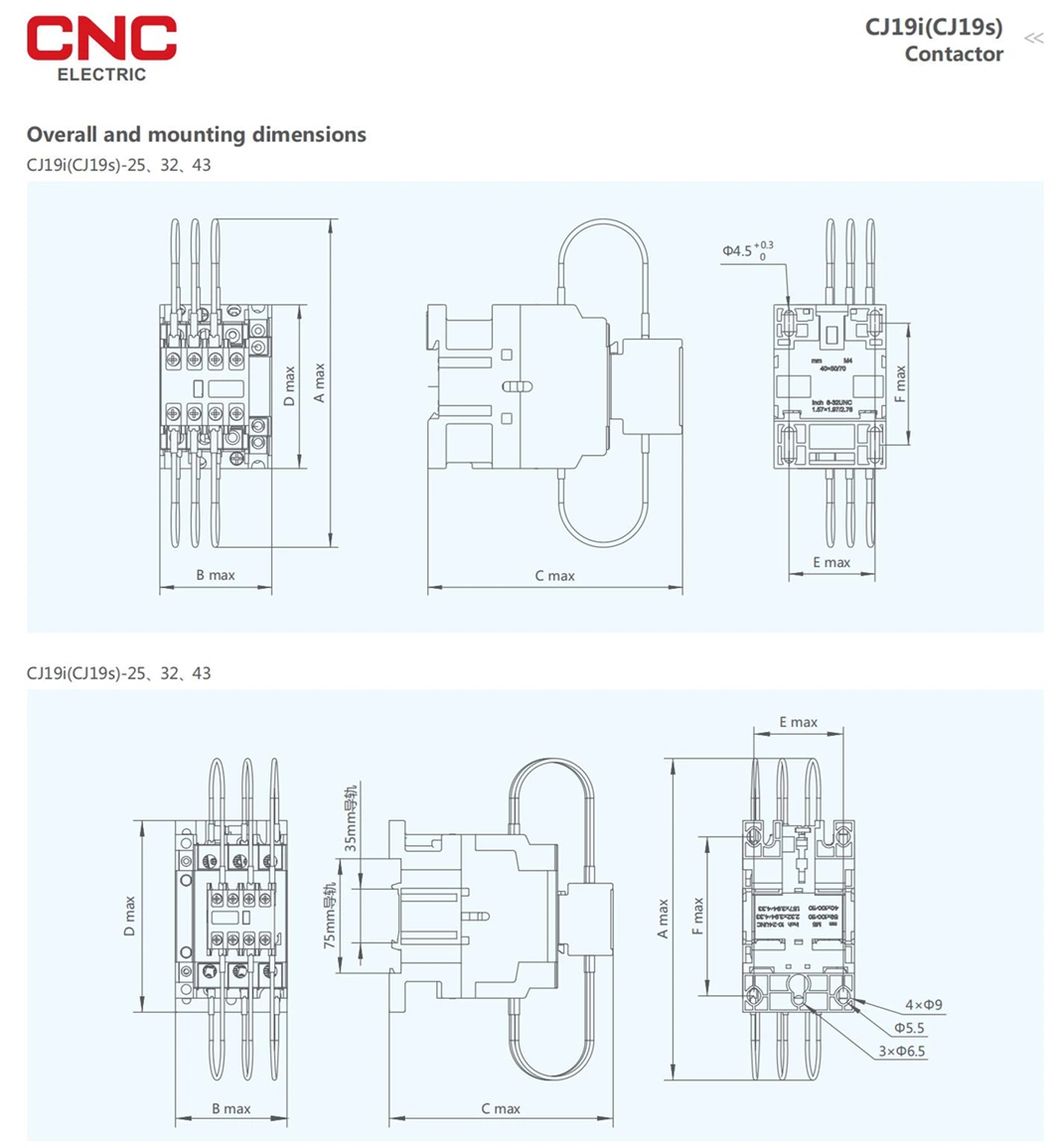 CNC Cj19I Series Changeover Capacitor AC Contactor