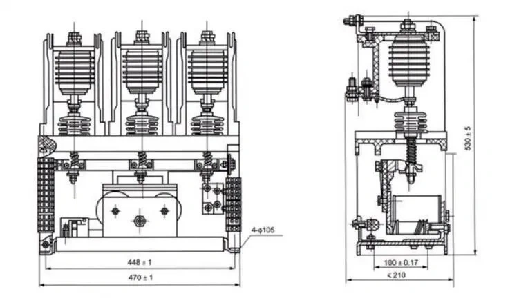 Ckj7 Type 2500A 3 Pole 1140V with Mechanical Retention AC Vacuum Contactor