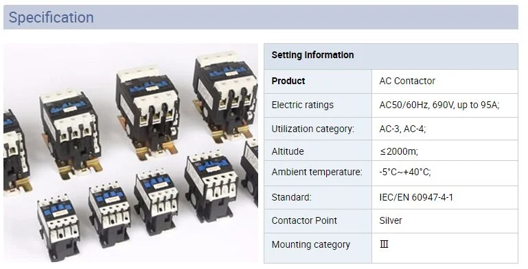 AC Magnetic Contactor CE Certificate Motor Starter Relay Contactor LC1-D1810