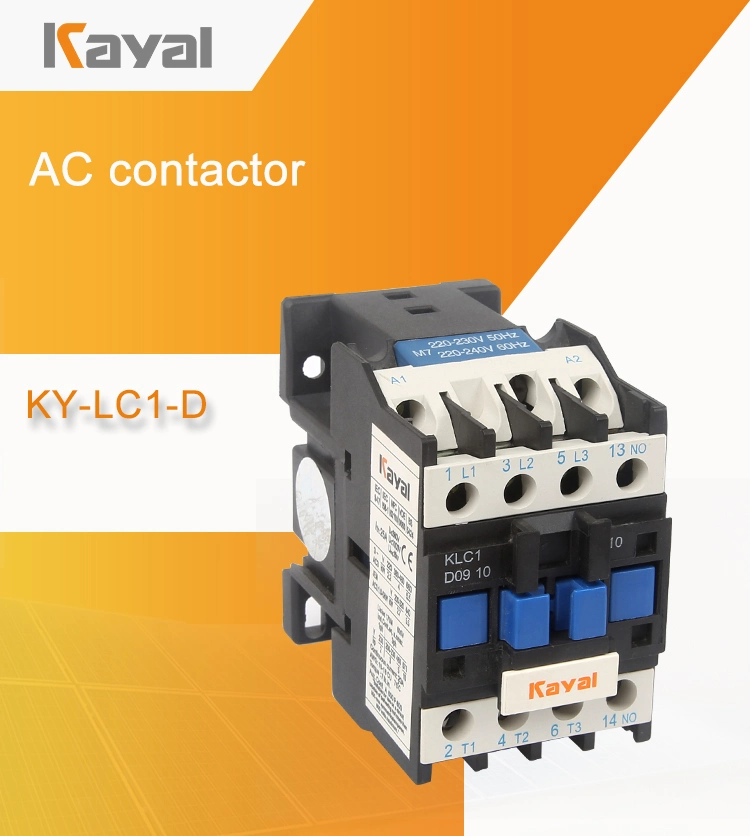 Kayal Electrical Cjx9 Series 220V Single Phase Magnetic Contactor 9A 12A 20A 25A 30A 32A 40A 780A AC Contactor