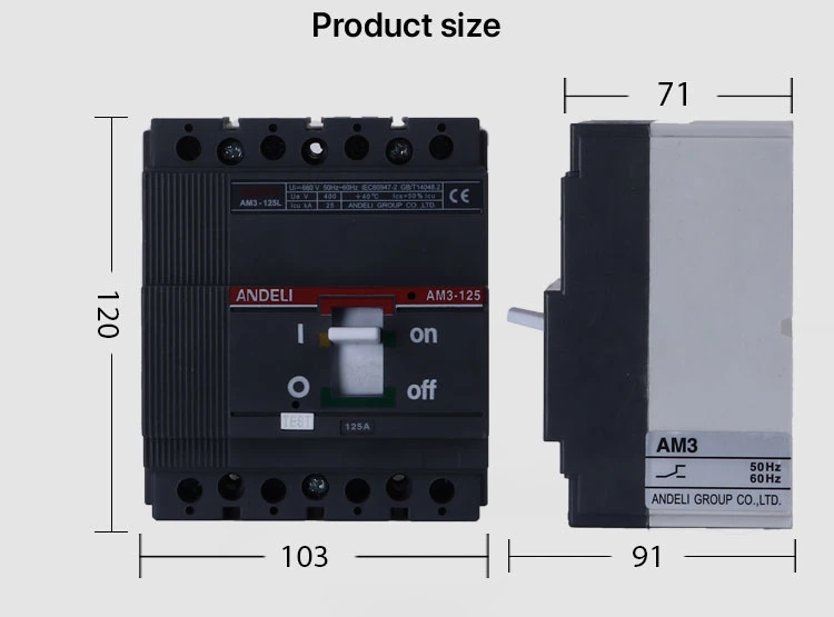 Am3 Circuit Breaker Price MCCB 63 a 3 Pole