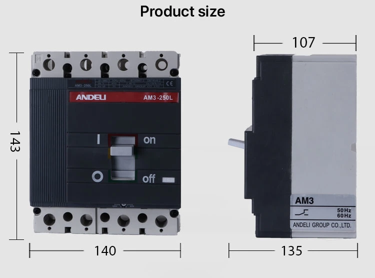 Am3-250L-4300 Moulded Case Circuit Breaker 250A 125A 160A 225A MCCB