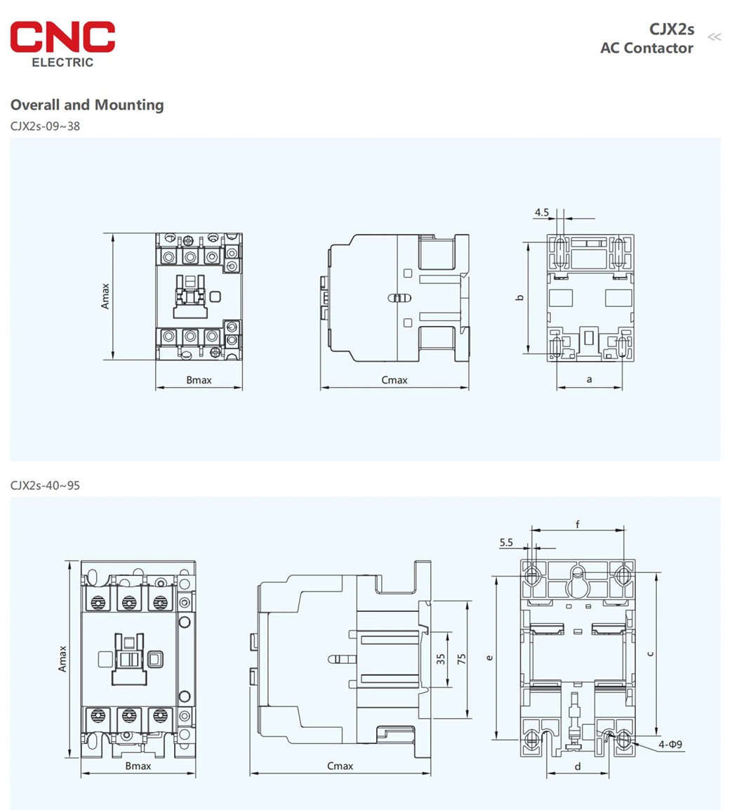 CNC China Manufacturer Contactor 3p Contactor 3 Pole Capacitor Contactor