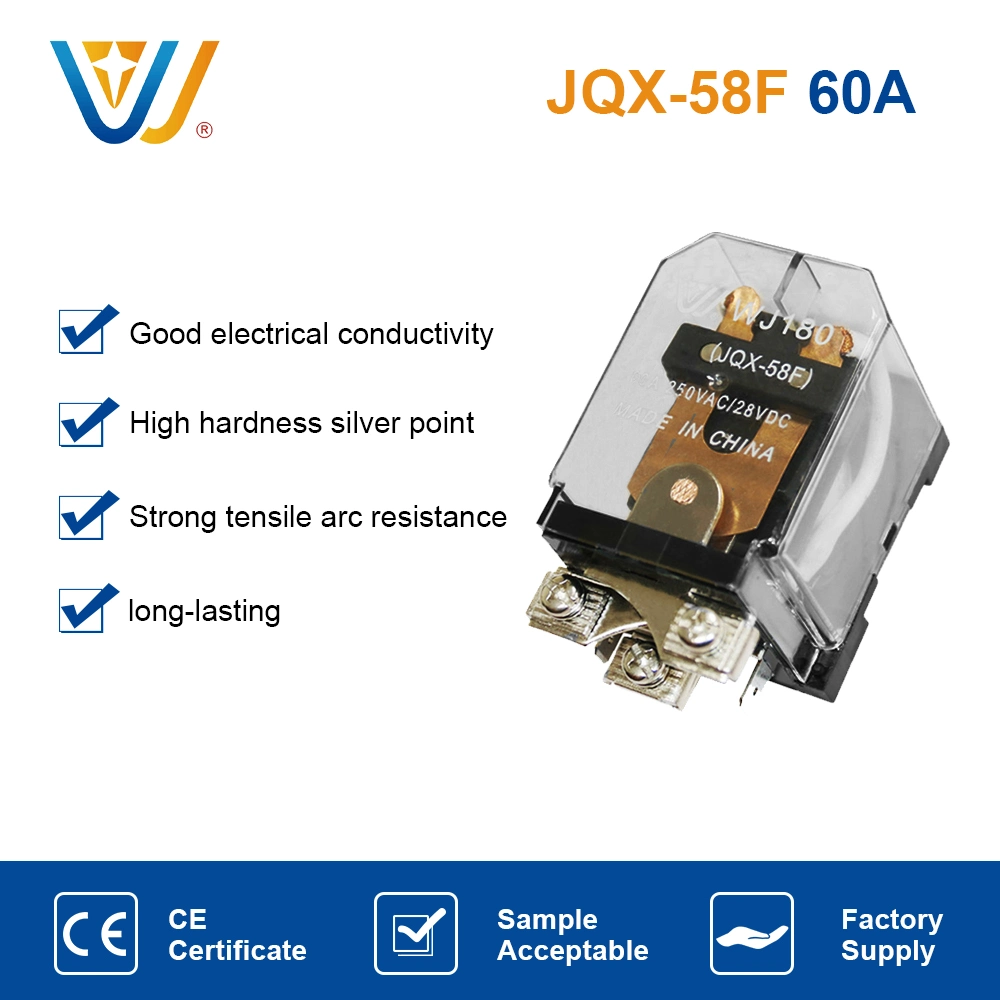 60A 250VAC 1A/1b/1c 12VDC Control Magnetic Switch Contactor Relay for EV Charger Refrigerator Compressor