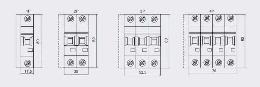 High Quality Miniature Circuit Breaker MCB 1p/2p/3p/4p 6A 10A 25A 63A