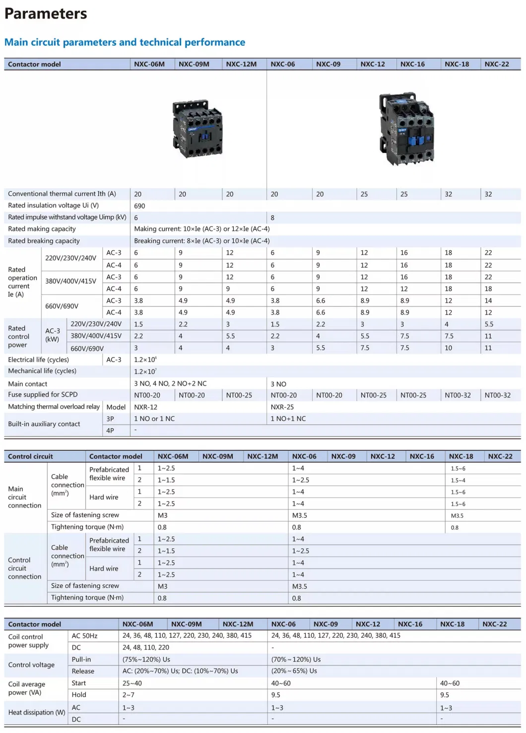 Chint Nxc Contactor Nxc-09 Nxc-12 Nxc-18 Nxc-22 Nxc-25 Nxc-32 Nxc-40 Nxc-50 Nxc-65 Nxc-75 Nxc-100 Nxc-120 Nxc-160 Nxc-185 Nxc-225 3p 9A to 400A Chnt Contactor