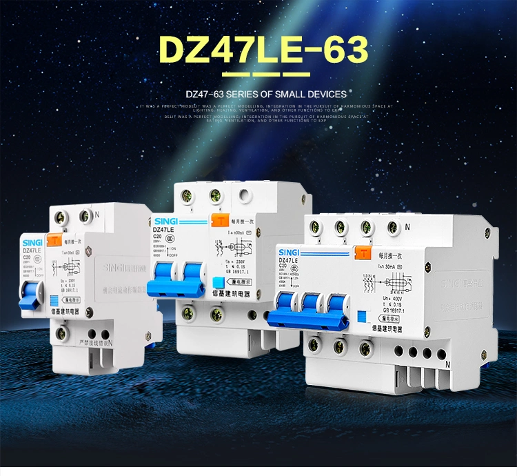 Air Overcurrent Protection Singi 6ka Miniature Circuit Breaker with Cheap Price Dz47le-63