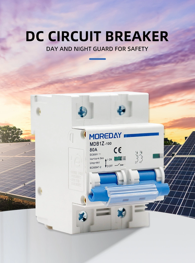 1p 2p DC 120V Circuit Breaker Solar Mini Circuit Breaker 80A 100A 125A 150A 200A 250A DC MCB for PV System DC Circuit Breaker
