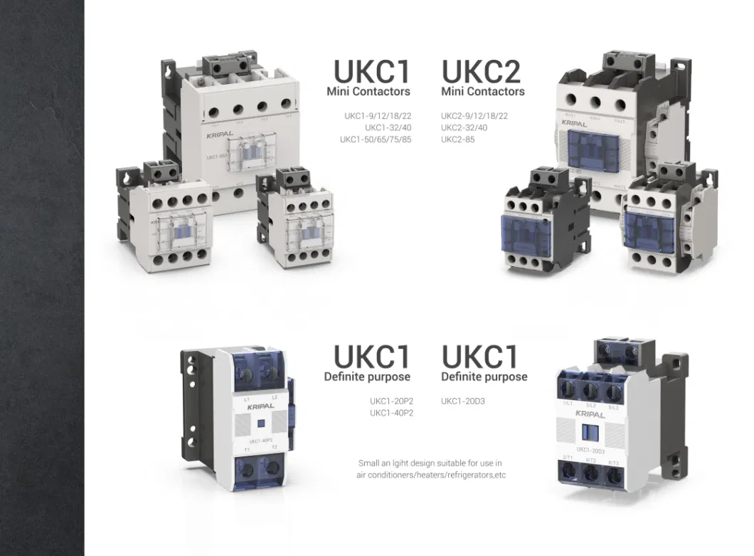 Original Ukc1-18 Series 18A AC Contactor 2no+2nc 24V 220V 380V Coil AC Electrical Contactor Three Phase in Relay