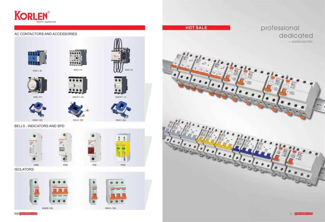 Korlen AC Contactor LC1-D Cjx2 9A-95A 3p+No 3p+Nc