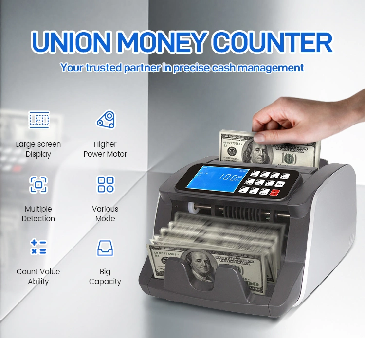 Union 0720 Ultra-Fast Banknote Counter with High-Speed Magnetic and UV Detection