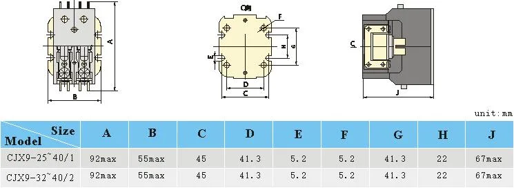 Chinese Manufactory Supply Cjx9 (STA Series) Air Conditioning Contactor