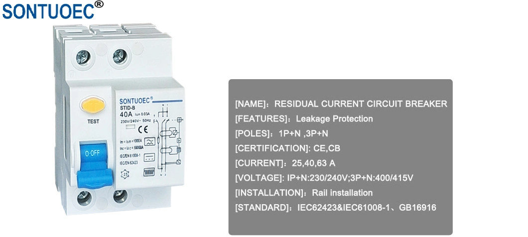 RCCB B Model Residual Current Circuit Breaker with CE/CB for Recharge Station