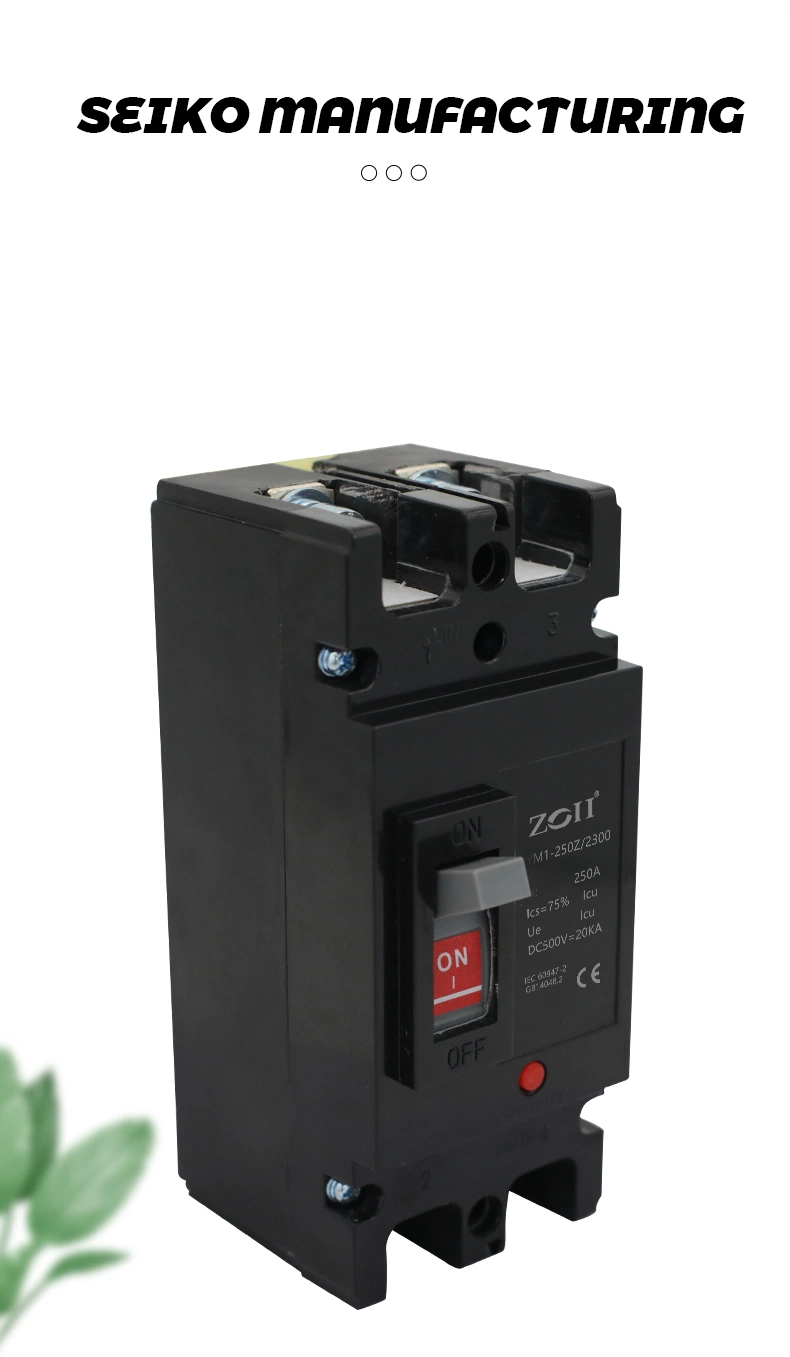 CE Certificates Zym1-125PV 80A 100A 125A 150A 200A 250A 1000V DC Moulded Case Circuit Breaker MCCB