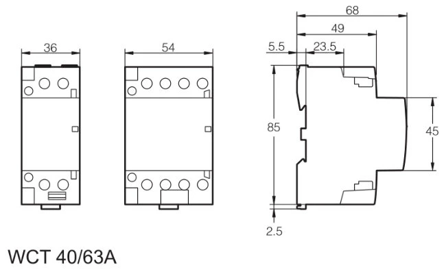 Manufacturer 2p Wiring Diagram 63 AMP AC Contactor